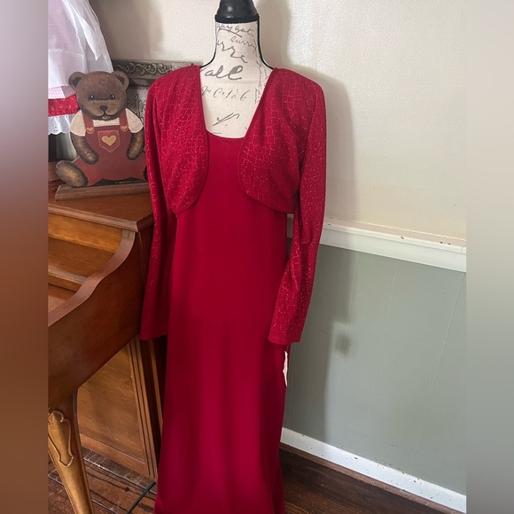 Y2K California Concepts Vintage Red Sequin 2-piece dress - Picture 1 of 6